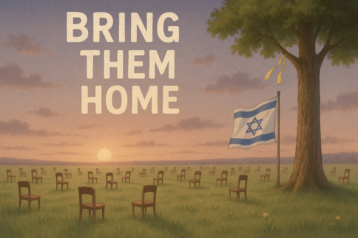Israel's tweet photo. Prompt: a field of empty chairs as a tribute to our hostages🎗️

#BringThemHome https://t.co/yU0Qmj41hy