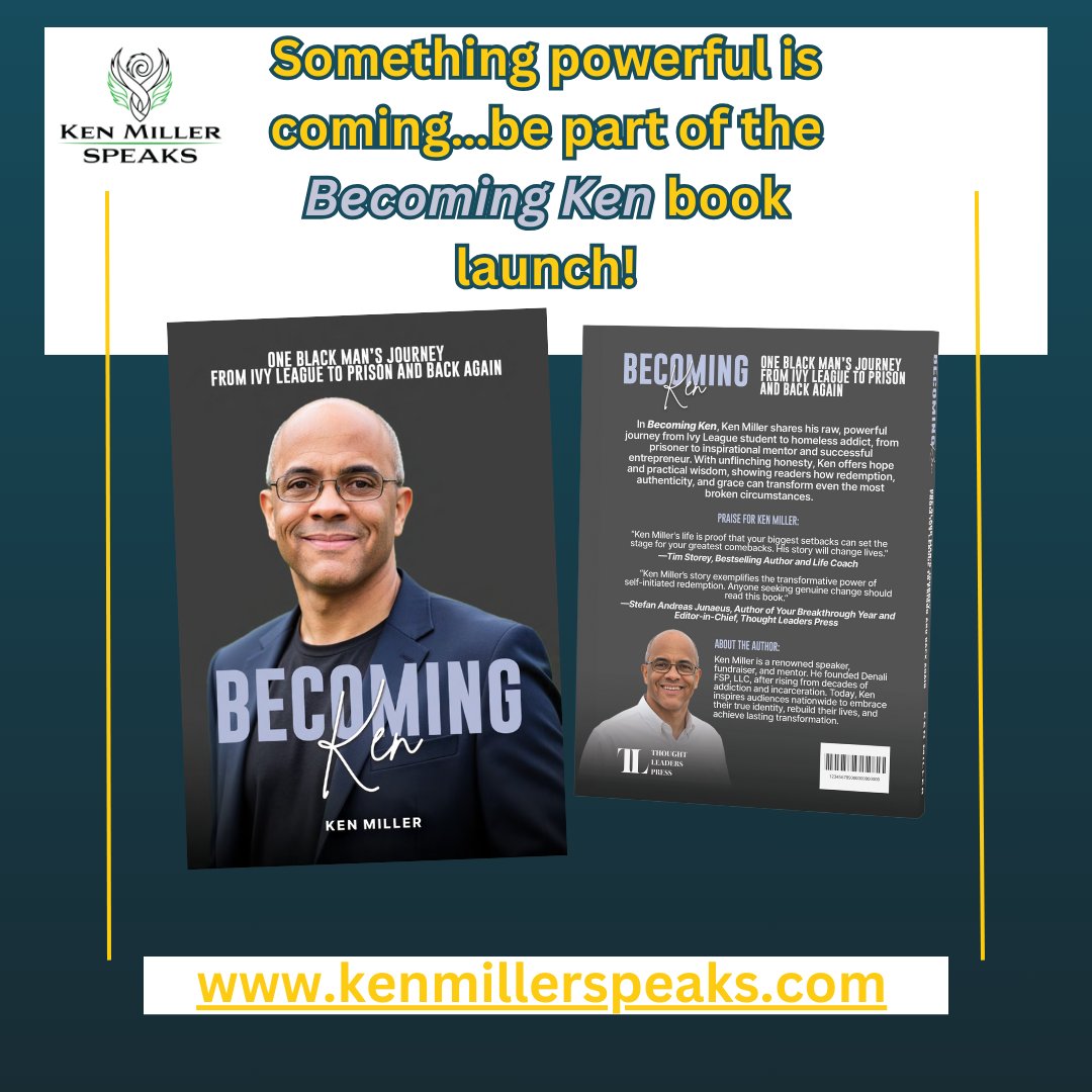 Becoming Ken is my true story—from Ivy League to prison and back. A journey of redemption, purpose, and becoming.

👉 Join the launch: kenmillerspeaks.com

#BecomingKen #BookLaunch #FromPrisonToPurpose #KenMillerSpeaks