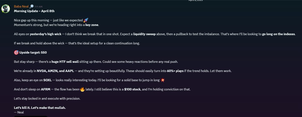 Called the exact scenario and called the short as well when the indicator flashes a warning.  Have a plan and execute it. 
$SPY $QQQ $IWM