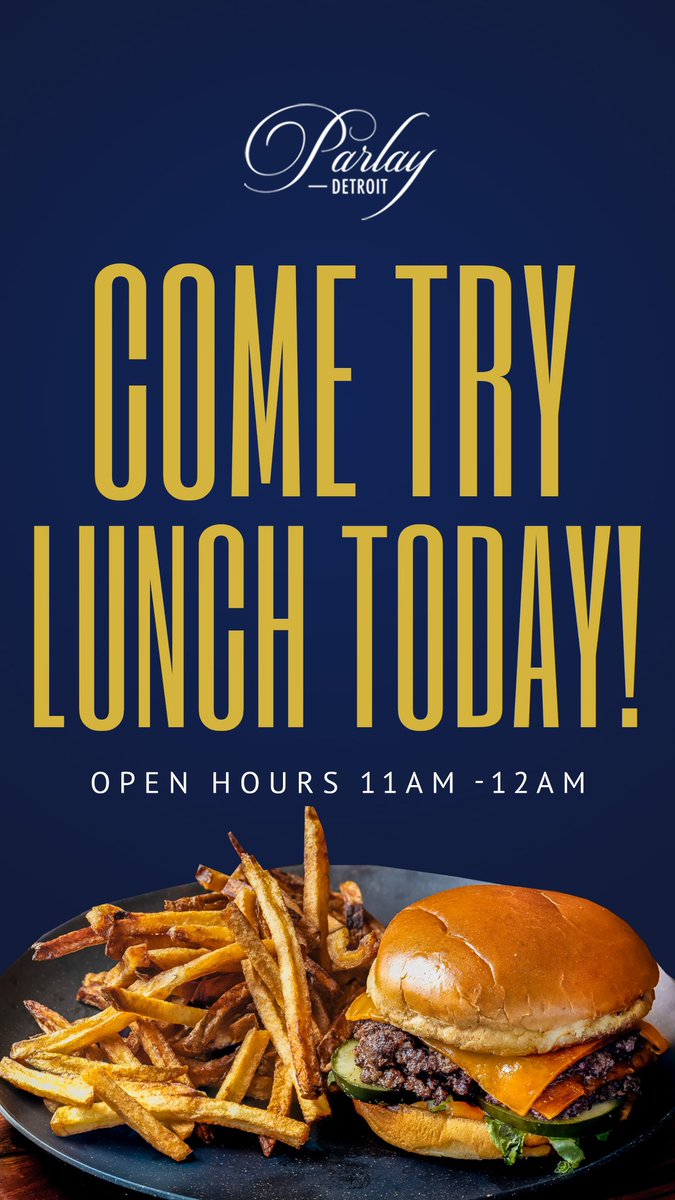 Come in and enjoy lunch today! <a href="/ParlayDetroit/">Parlay Detroit</a>