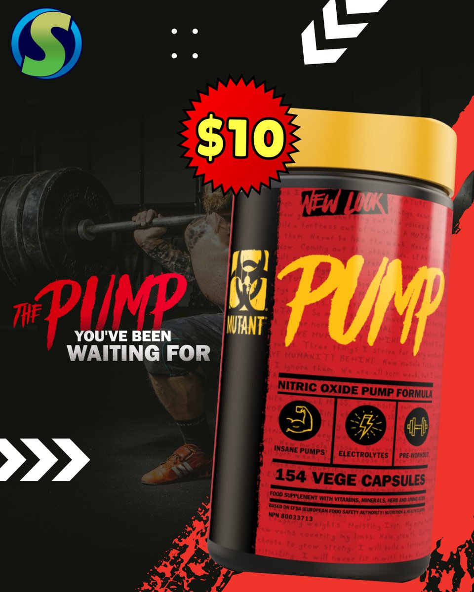suppsourceca's tweet image. 💥 Mutant PUMP (Pre-Workout), 154 VCaps now only $10 (Reg. $39.95) at @SupplementSourceca — unleash skin-splitting pumps without the stimulants! 💪🔥

#MutantPump #PreWorkoutDeal #SupplementSource #ClearanceSale #PumpUp #FitnessSupplements

[Mutant pre-workout, stimulant-free