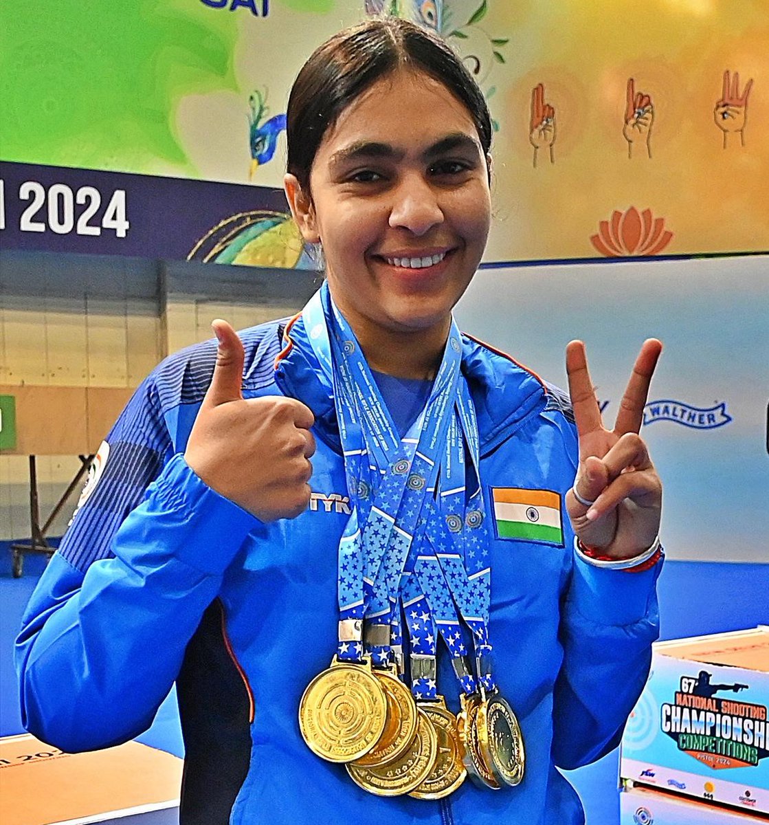 TheKhelIndia's tweet photo. Defeating 3 Chinese 🇨🇳 in the Shooting World Cup Final is never an easy task for anyone!

- Incredibly Well Done Suruchi Singh 🇮🇳🥹 https://t.co/Vc2Z5niv2F