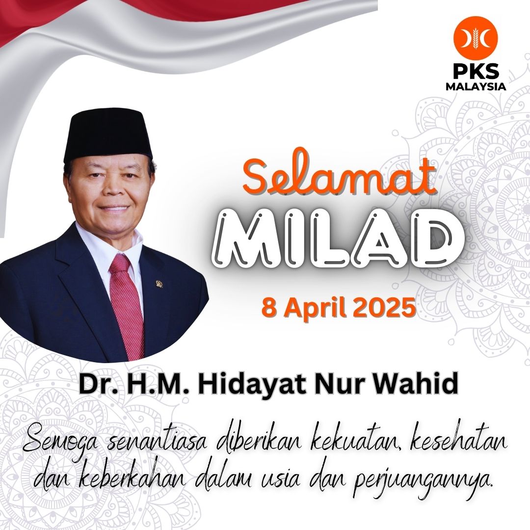Selamat Milad Ustadzuna Dr. H.M. Hidayat Nur Wahid <a href="/hnurwahid/">Hidayat Nur Wahid</a> . Semoga senantiasa diberikan kekuatan, kesehatan dan keberkahan dalam usia dan perjuangannya. Aamin ya Rabbal 'alamin.

<a href="/asophian1/">Ali S.</a> <a href="/kang_itang/">kang_itang</a>