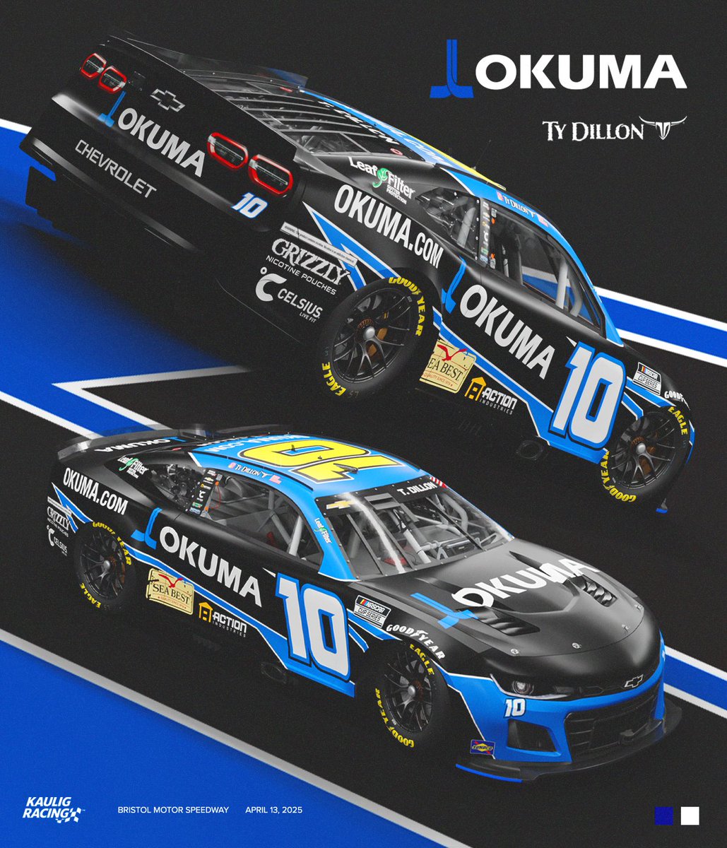 .<a href="/tydillon/">Ty Dillon</a> is ready to keep his momentum rollin’ with his <a href="/OkumaAmerica/">Okuma America</a> Chevrolet this weekend in Thunder Valley! 🔵⚫️