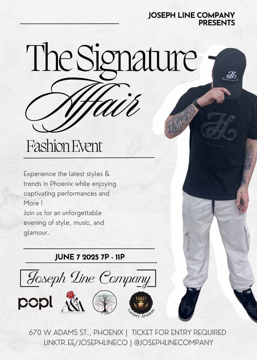 ‼️Get ready for The #SignatureAffair June 7th in #PHX ‼️

Fashion show with live Performances by Arizona’s hottest artists with music by <a href="/SuperstarDJROS/">#ROSMusic®</a> 

Get your tickets TODAY josephline.simpletix.com