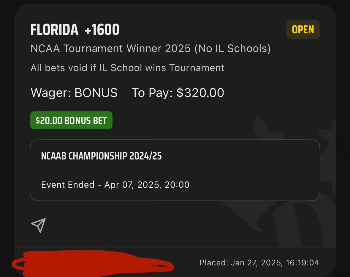Better___Bett0r's tweet photo. What a way to cap off the season man. Wow. Go fucking gators 

Full season recap coming next 

#CBB #GamblingTwitter https://t.co/V07eehzg6v