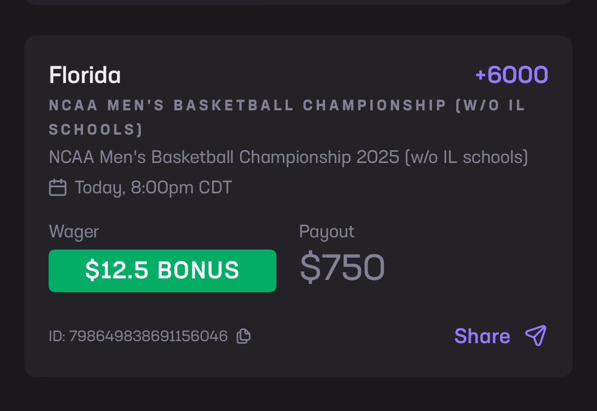 Better___Bett0r's tweet photo. What a way to cap off the season man. Wow. Go fucking gators 

Full season recap coming next 

#CBB #GamblingTwitter https://t.co/V07eehzg6v