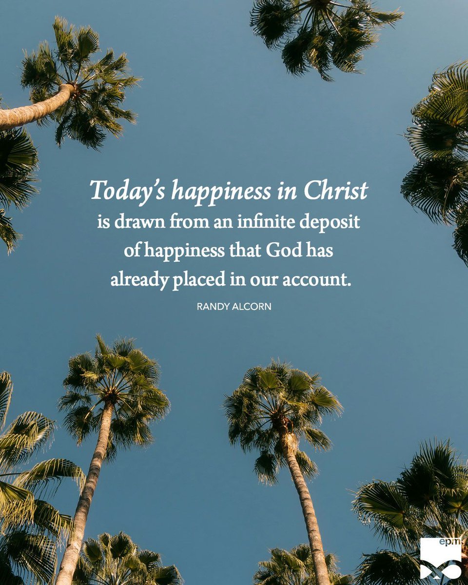randyalcorn's tweet photo. “So my heart rejoices and I am happy” (Psalm 16:9, NET). Did you catch that the psalmist isn’t just anticipating rejoicing—he’s doing it now. Today’s happiness in Christ is drawn from an infinite deposit of happiness that God has already placed in our account. https://t.co/tMUf0lbrZy