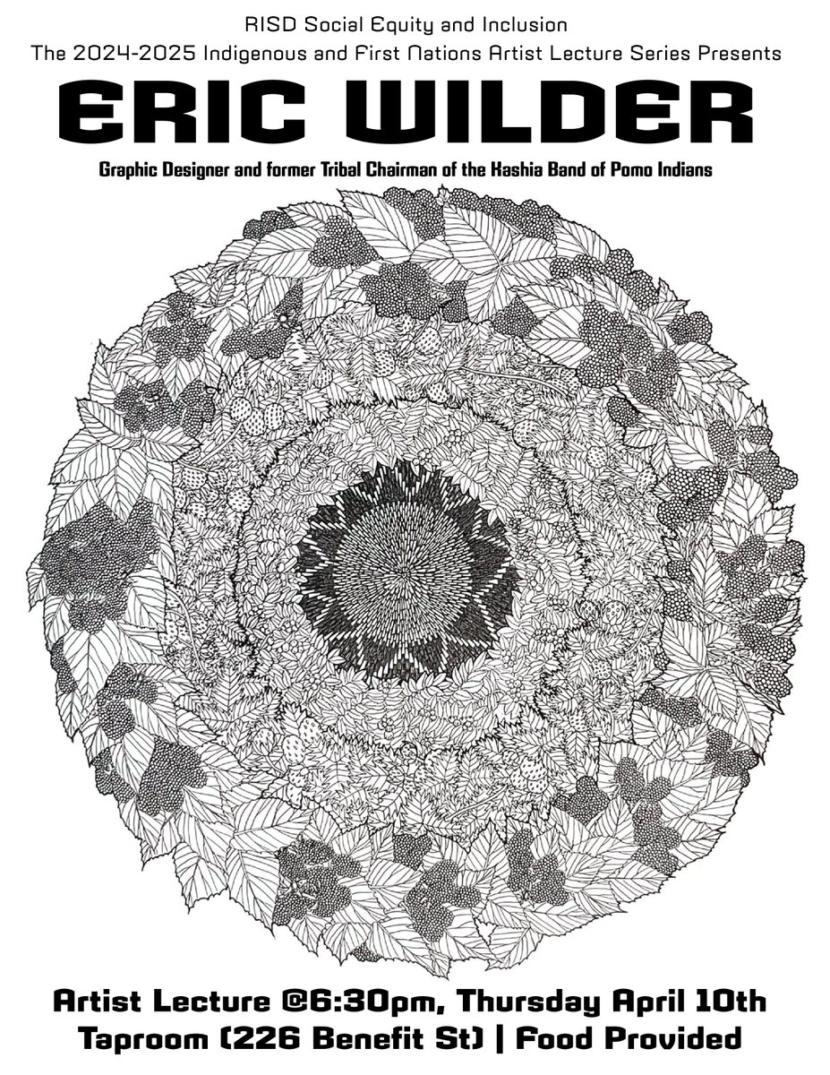 RISDLiberalArts's tweet image. EVENT TODAY: Eric Wilder - Indigenous &amp;amp; First Nations Artist Lecture Series | 6:30pm | Taproom, Memorial Hall
risdla.info/hfkeynote/