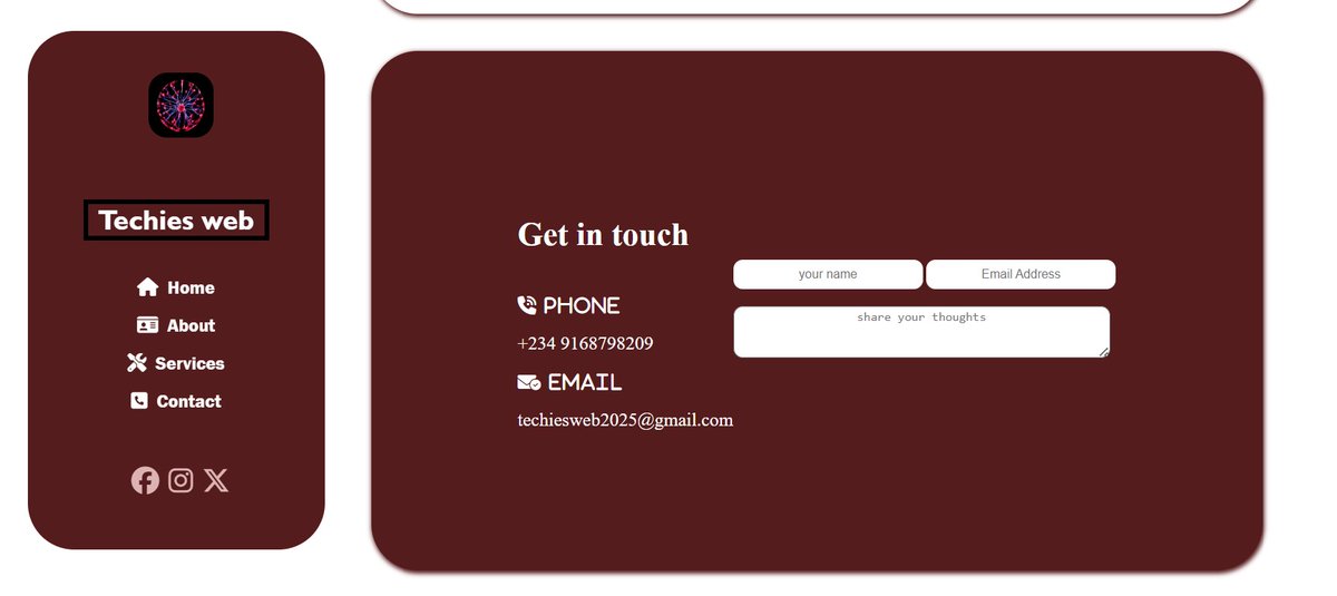 OLEEGodson's tweet photo. The footer
still working on it, the work is almost done.
How does it look?
what do you think should be added?
Drop your thought in the comment section
Day 46 @MitaSchool 
#webdevelopment
#MitaSchoolStudent
#100DayChallenge https://t.co/IP2GR6auFB