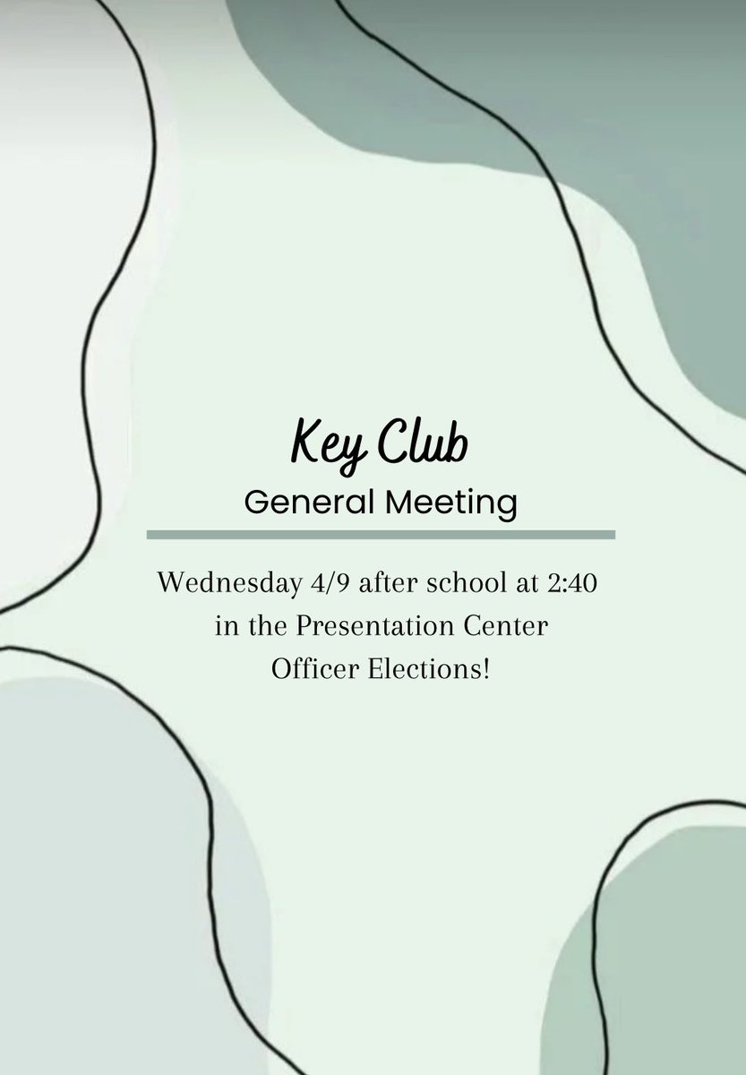 Meeting tomorrow after school in the presentation center!! Come vote at officer elections! Also don’t forget to sign up for Carolina Hill Donation!