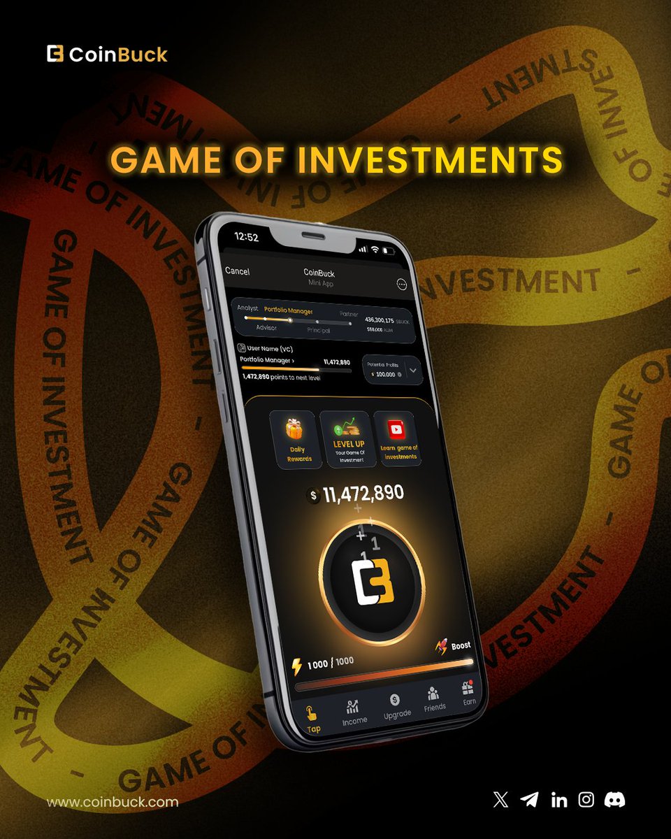 Thousands are already earning with CoinBuck’s Game of Investments, and the rewards keep growing.🚀

Are you still waiting on the sidelines or ready to tap into your earnings?

Join the game now and level up: t.me/coinbuck_minia…