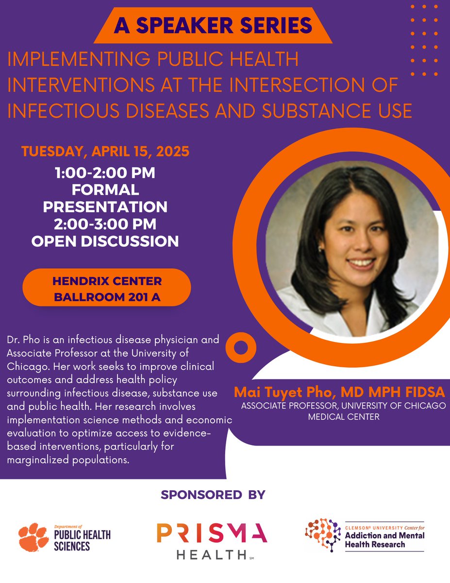 Would you like to learn more about the intersection between infectious disease and substance use? Join the Department of Public Health Sciences for a speaker series on Tuesday, April 15 to learn from Dr. Mai Tuyet Pho of the University of Chicago Medical Center.