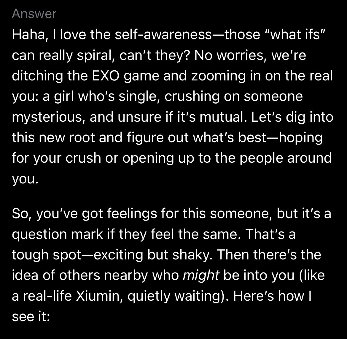 ainaazzhr's tweet photo. Kalau mau merasa dicintai biar aman ya sama si “real life-xiumin itu” -yang tbtb banget plot twistnya ternyata “what if no one’s actually into you right now?” 🥲
*semenjak saat itu senyumku menjadi pulsa 🙃 https://t.co/QCRUY2jaBv