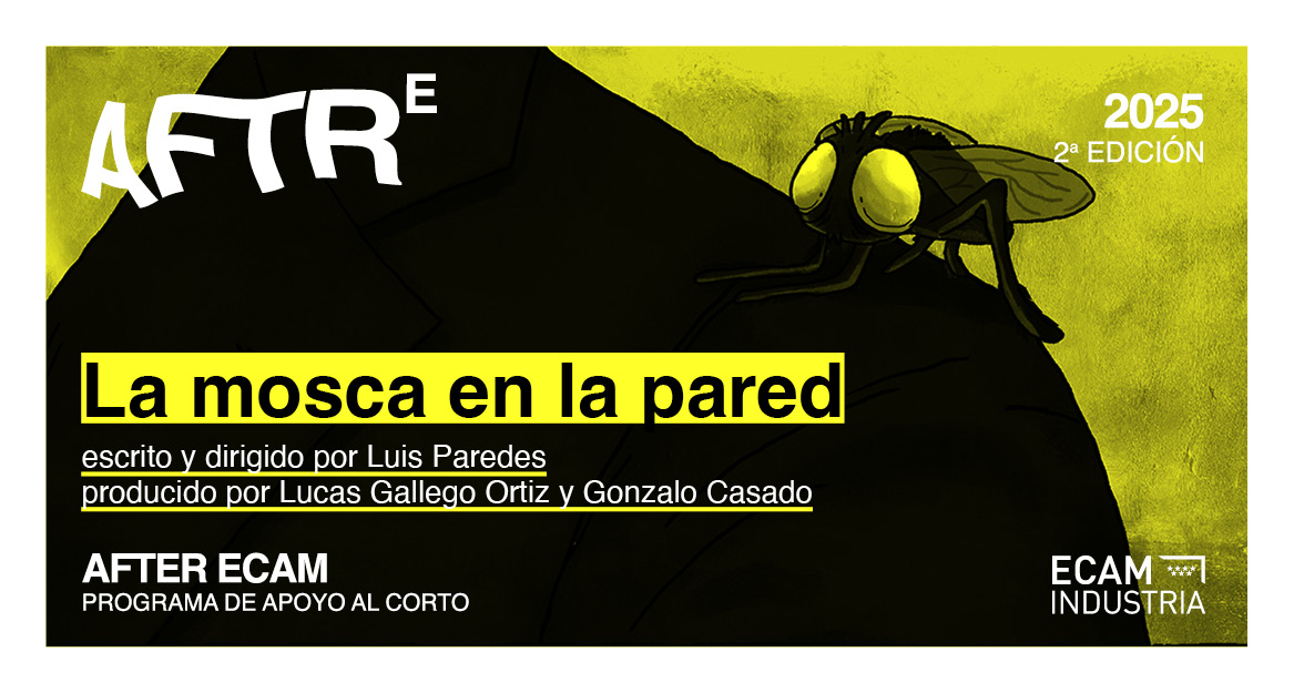 ECAM_'s tweet photo. 🎬 'La mosca en la pared'
 
➡️ Escrito y dirigido por Luis Paredes
➡️ Producido por Lucas Gallego Ortiz y Gonzalo Casado
 
Más info: https://t.co/S4ewG3rQrv
 
#AFTER #ECAMIndustria https://t.co/g8TabURyXI