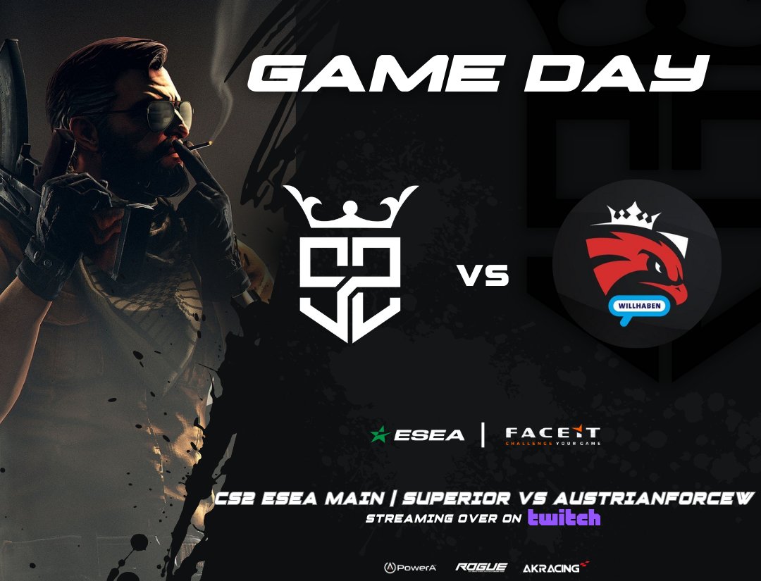 Superior Esports (@sup3riorgg) on Twitter photo ESEA SEASON 53 IS HERE! We face off against <a href="/AustrianForce/">Austrian Force willhaben</a> in a few hours for our first match up of the season!
🔴 twitch.tv/superioresport…
🎙️ <a href="/_haughtsauce_/">haughtsauce</a>
🕐 12pm CST / 7pm CET
#SuperiorCS | <a href="/FACEIT/">FACEIT</a> <a href="/ESEA/">ESEA League</a> ESEA SEASON 53 IS HERE! We face off against <a href="/AustrianForce/">Austrian Force willhaben</a> in a few hours for our first match up of the season!
🔴 twitch.tv/superioresport…
🎙️ <a href="/_haughtsauce_/">haughtsauce</a>
🕐 12pm CST / 7pm CET
#SuperiorCS | <a href="/FACEIT/">FACEIT</a> <a href="/ESEA/">ESEA League</a>