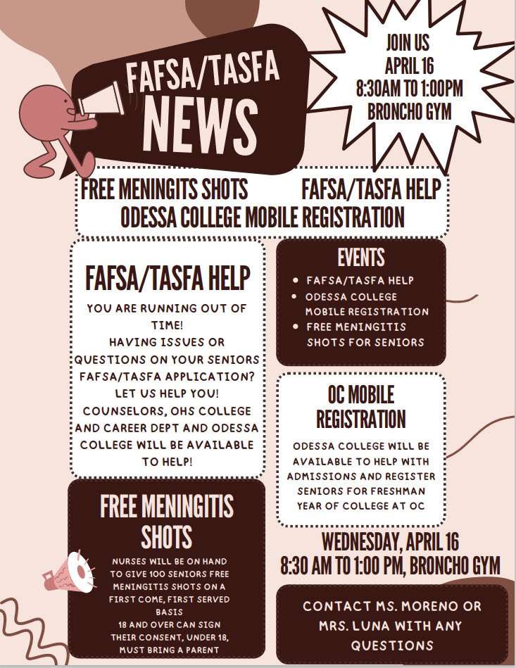 BigRedBronchos's tweet photo. Attention Seniors! Attend this event! @BronchoNews https://t.co/02lBPrM0sm