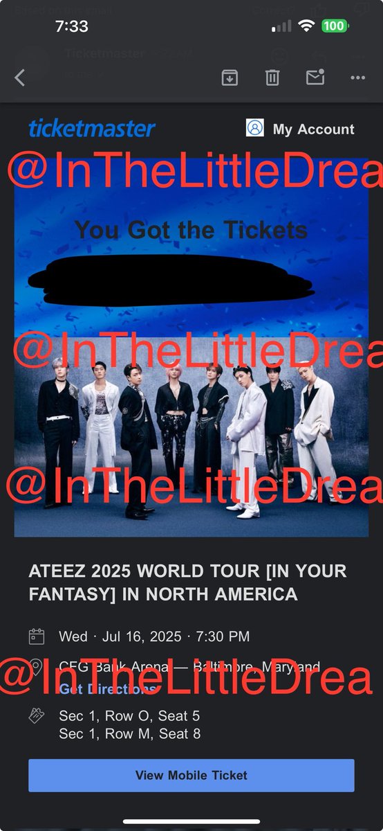 InTheLittleDrea's tweet photo. (WTS) Selling 2 Fantasy Tickets for Ateez in Baltimore, Maryland. 

Not seated together.  

Sec 1, Row M 
Sec 1, Row O  

DM offers . PayPal g&amp;s okay

#ATEEZ #ATEEZTour https://t.co/xHtosMKiEe