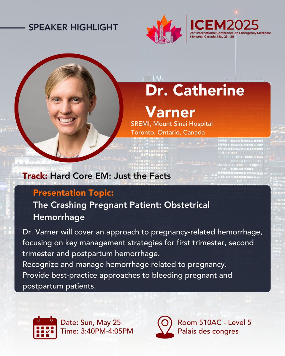 International Conference on Emergency Medicine (@icem2025) on Twitter photo #ICEM2025 has an incredible lineup of speakers from May 23-28. We're very excited to introduce a few more all-star speakers today:
Dr. Kerstin de Wit <a href="/kerstindewit/">Kerstin de Wit</a>
Dr. Catherine Varner <a href="/CVarnerEmerg/">Catherine Varner</a>
INNOVATION/ COLLABORATION/ EDUCATION/ MOTIVATION icem2025.com #ICEM2025 has an incredible lineup of speakers from May 23-28. We're very excited to introduce a few more all-star speakers today:
Dr. Kerstin de Wit <a href="/kerstindewit/">Kerstin de Wit</a>
Dr. Catherine Varner <a href="/CVarnerEmerg/">Catherine Varner</a>
INNOVATION/ COLLABORATION/ EDUCATION/ MOTIVATION icem2025.com