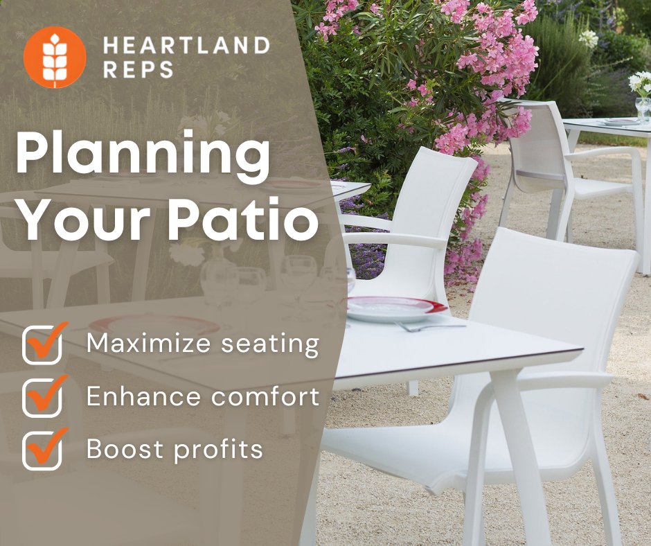 Outdoor dining = more revenue

Plan your restaurant patio with optimal seating, durable furniture &amp; a welcoming layout to keep guests comfortable all season long. Check out our expert tips:
hubs.ly/Q03fm3bD0

#HeartlandReps #OutdoorDining