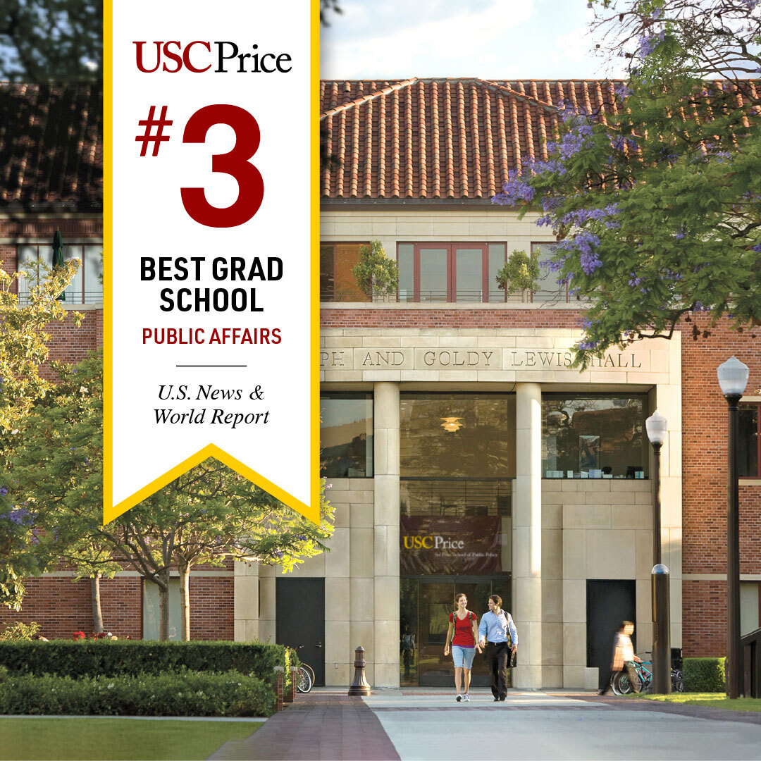 USCPrice's tweet photo. We’re proud to share that U.S. News & World Report (@usnews) has ranked the USC Price School No. 3 in the nation among public affairs schools for 2025-26!

#USCPrice has been ranked in the top 5 since 2016 and the top 10 since 2008, a reflection of our continued commitment to research, education, and real-world impact. 

From groundbreaking faculty work to immersive student experiences, we’re putting #KnowledgeInAction every day to shape a better future.

📊 Learn more about our ranking: https://t.co/vlnUPFPWVQ