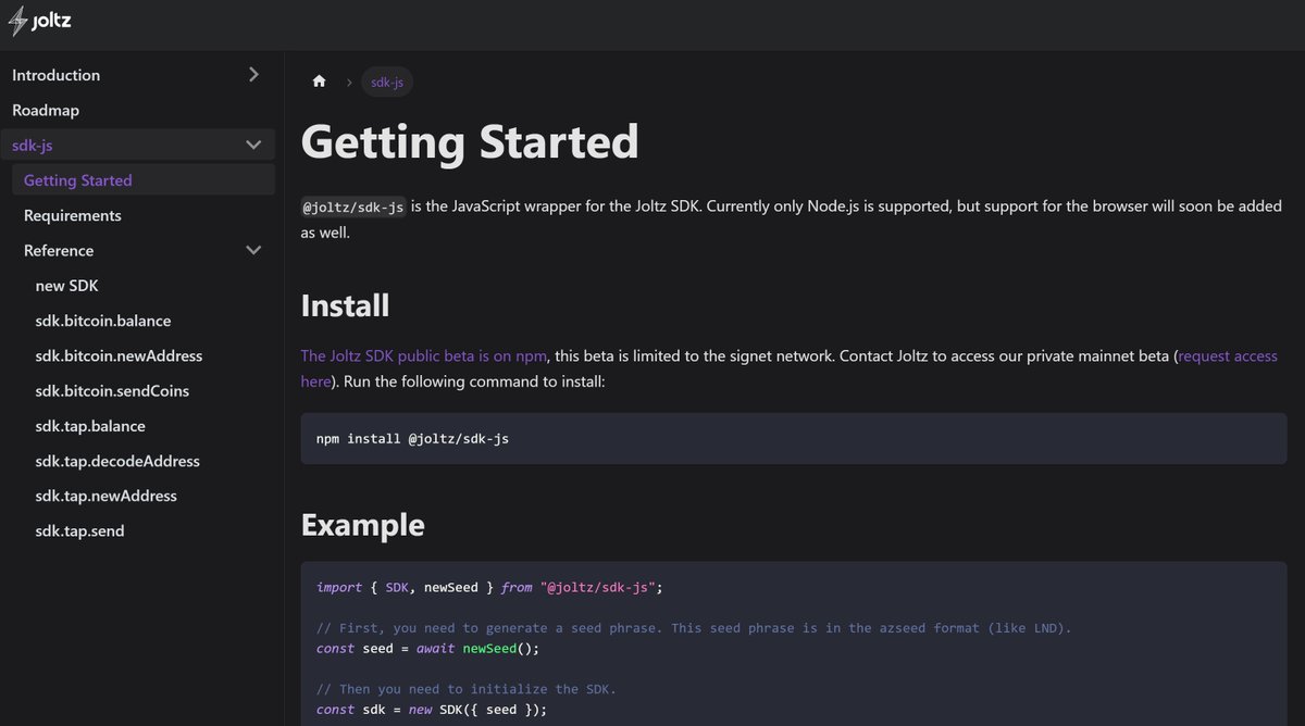 Joltz_btc's tweet image. 🚨The JavaScript wrapper of the Joltz SDK is moving to public beta!
Joltz is the first solution making it easy for developers to bring support for Taproot Assets to their products.
Developers can now send and receive on-chain BTC and Taproot Assets using the Joltz SDK. All…