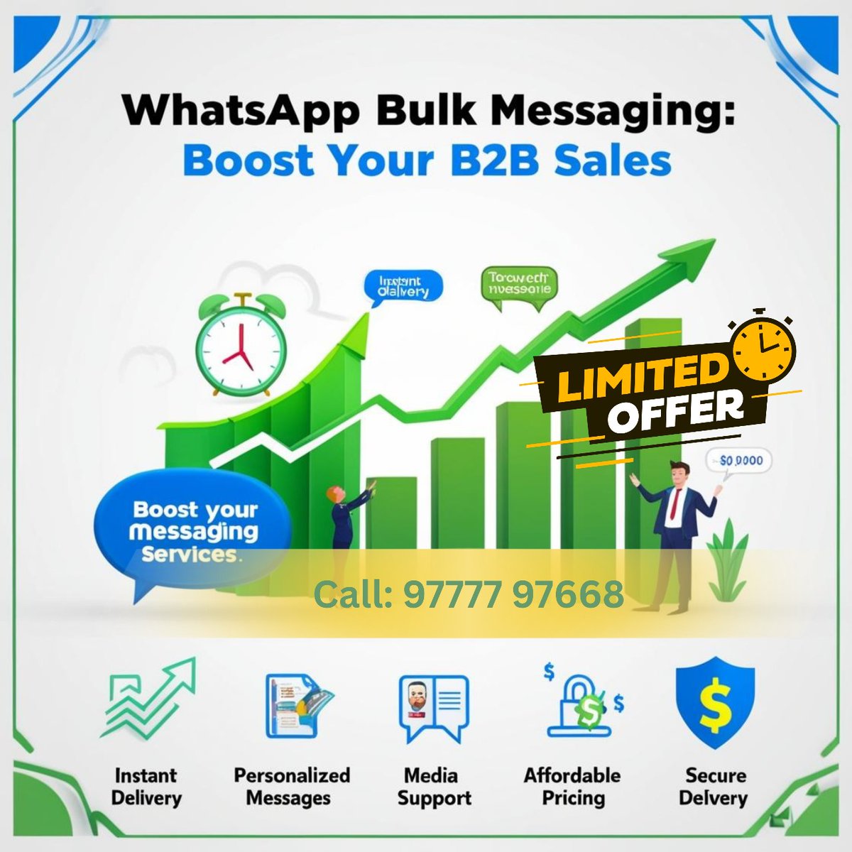 AionInnotech's tweet photo. 🚨 WhatsApp Bulk Messaging Offer for B2B Businesses 🚨
📢 Boost Your Business with WhatsApp Bulk Messaging! 🚀

📬 Instantly connect with thousands of potential clients and drive real results with our powerful bulk messaging service!
🌐 https://t.co/yPdkSfzUj8 https://t.co/TKC828Pb9C