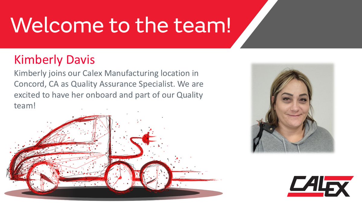CalexMfg's tweet photo. Welcome to the Quality team, Kimberly. We are excited to have you onboard! https://t.co/99Y2qspweQ