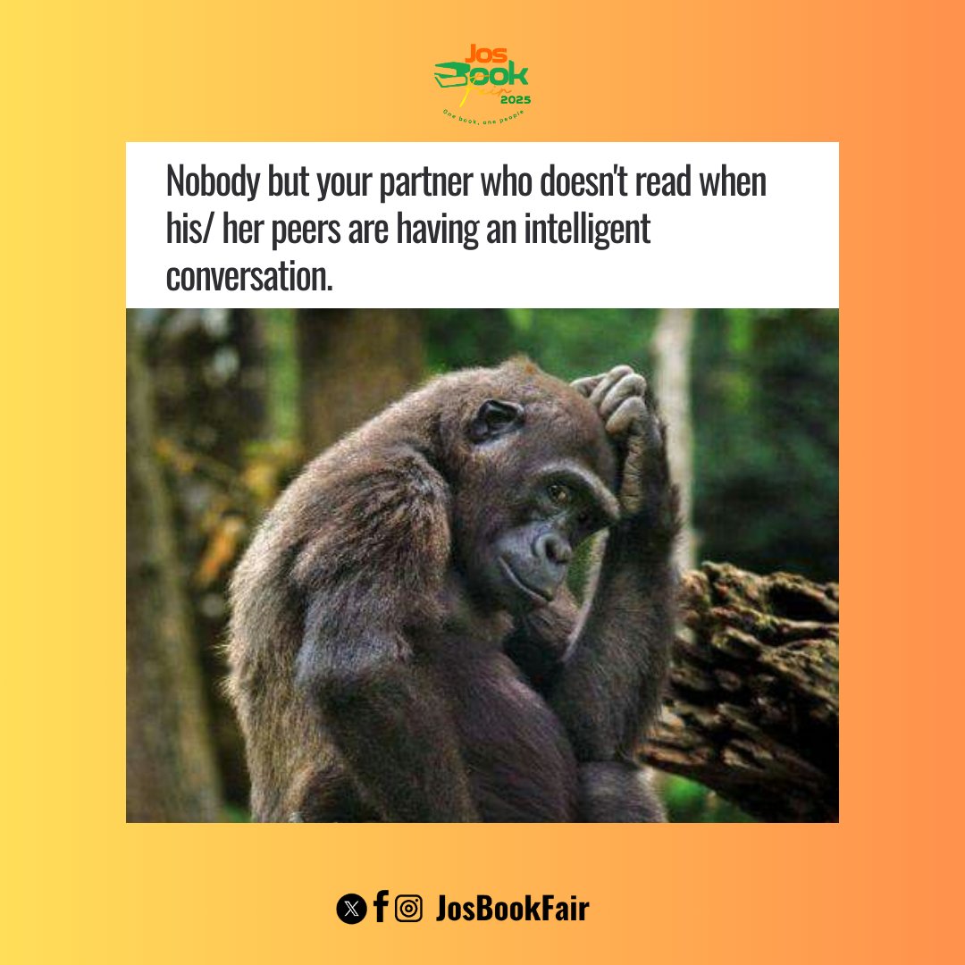 Good evening!
Kindly buy books for that partner of yours at the Jos Book Fair 2025

VENUE: National Library Jos 
DATE: 23rd-26th April, 2025

#literacymatters 
#JBF'25