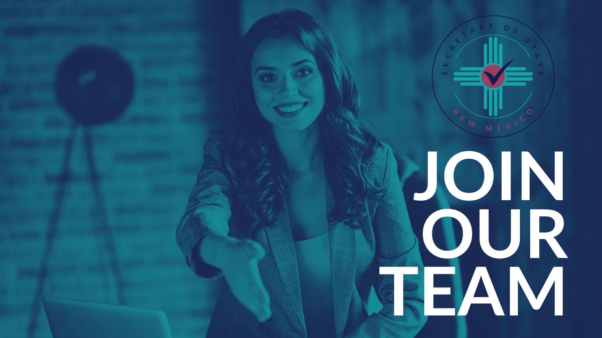 We're hiring! 

- IT Security End User Support II (SOS #10111860
- Financial Specialist III (SOS #3563)
- College Undergraduate Intern (SOS #10111177+)
- IT Business Analyst II (SOS #61514)
- IT CIO I – IT Deputy Director (SOS #4172)

Apply today: sos.nm.gov/about-the-offi…