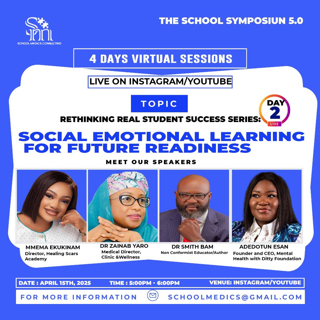 MHWithDitty's tweet photo. Join our sizzling line up of LIVE sessions leading up to The 5th Edition of Abuja's ONE &amp; ONLY school fair.

Come with questions and weigh in as we RETHINK our children's education TODAY for better outcomes TOMORROW

#mentalHealthwithDitty https://t.co/iJiWa8LfH7
