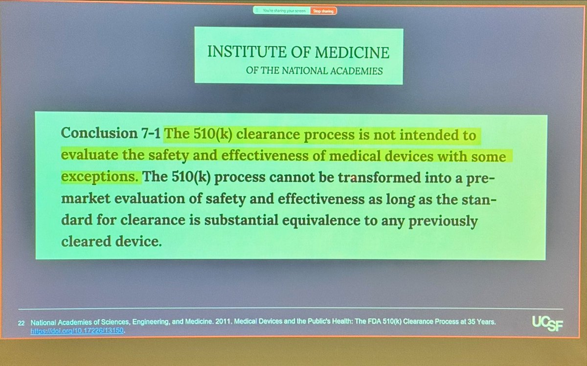Dr. Martha Gulati ♥️🫀❤️🩹🇨🇦 (@drmarthagulati) on Twitter photo ✨Premarket approval: highest evidence requirement but lacking- no randomization, use of surrogate endpoints
✨very few sham comparison of devices
✨510k premarket notification- just had to show equivalence and is not intended to evaluate safety or effectiveness
<a href="/RFRedberg/">Rita Redberg</a> ✨Premarket approval: highest evidence requirement but lacking- no randomization, use of surrogate endpoints
✨very few sham comparison of devices
✨510k premarket notification- just had to show equivalence and is not intended to evaluate safety or effectiveness
<a href="/RFRedberg/">Rita Redberg</a>