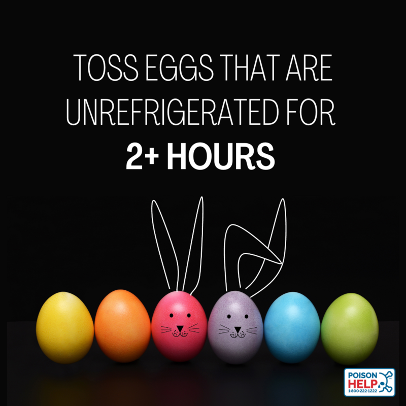 #DYK: hard-boiled #eggs outside of the refrigerator won't last   for more than two hours, according to the Center for Disease Control and   Prevention. Don't let food poisoning ruin your #Easter. Poison Help   1-800-222-1222.
