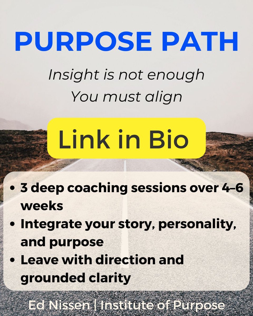 Ed_Nissen82's tweet photo. Insight without alignment is just noise. The Purpose Sprint helps you reconnect with your story, identify your current life's focus, and move forward with purpose. Limited spots for April/May. DM “Purpose” or visit the link in bio. #PurposeDriven #PersonalGrowth https://t.co/Q8EREf8JZG