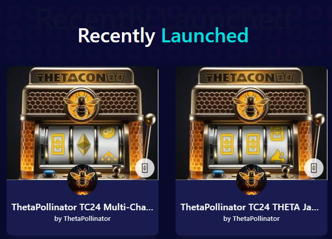 ThetaPollinator.theta (@thetapollinator) on Twitter photo News of Pollination!
Our first Digital Access Tokens (DATs) which launched on the "GimmeDAT" marketplace are now available for trading on <a href="/OpenTheta/">OpenTheta</a>
TC24 Jackpots <a href="/theta_con/">ThetaCon24</a> - Artwork by the one and only <a href="/max_theta/">Smoked Fish</a>, tech warlocking <a href="/amorstyleyoga/">AmorStyle ✧ Thoughts are magical things</a>, co-creation w/ <a href="/Thetafund/">BonesNasty</a> News of Pollination!
Our first Digital Access Tokens (DATs) which launched on the "GimmeDAT" marketplace are now available for trading on <a href="/OpenTheta/">OpenTheta</a>
TC24 Jackpots <a href="/theta_con/">ThetaCon24</a> - Artwork by the one and only <a href="/max_theta/">Smoked Fish</a>, tech warlocking <a href="/amorstyleyoga/">AmorStyle ✧ Thoughts are magical things</a>, co-creation w/ <a href="/Thetafund/">BonesNasty</a>