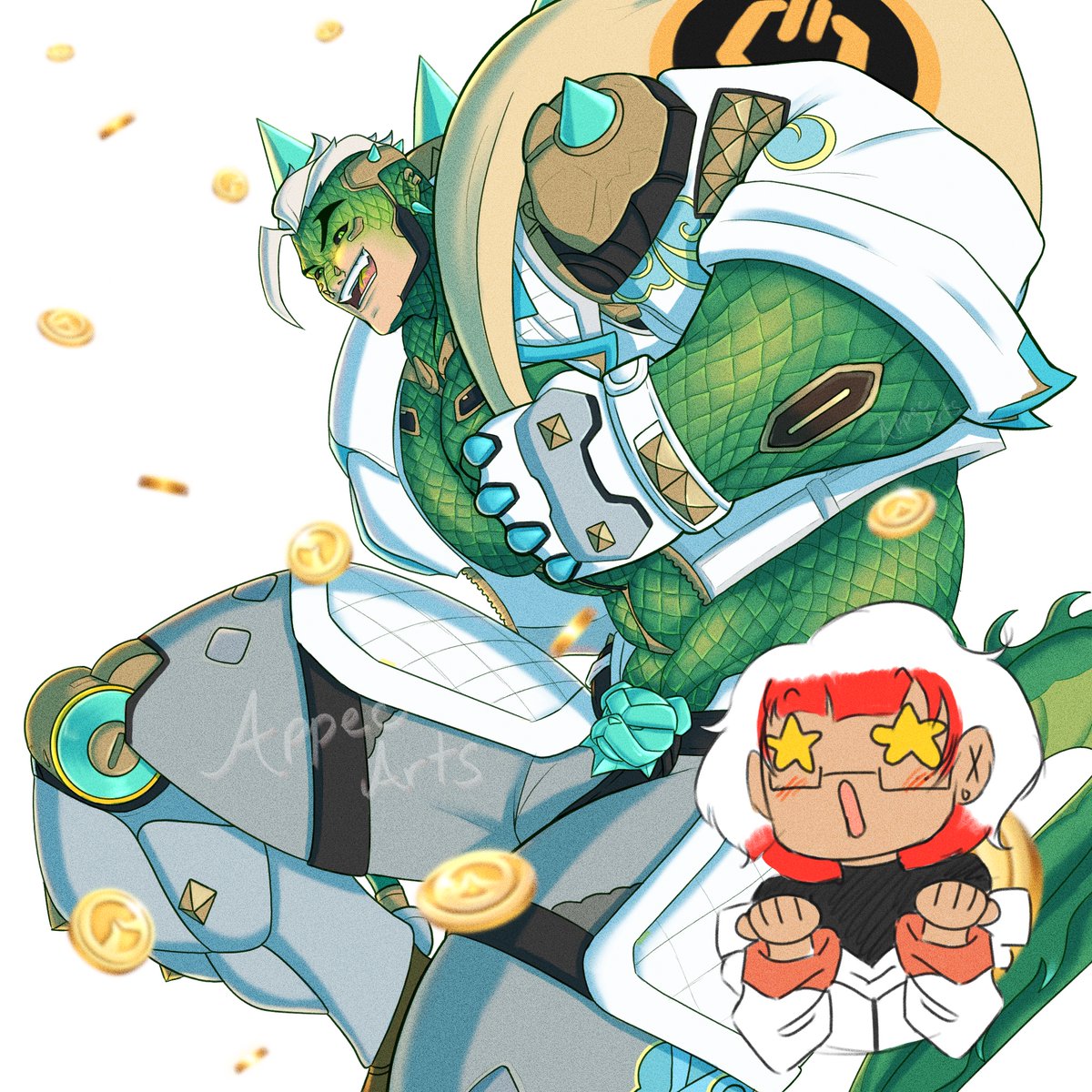 Appec_Arts's tweet image. Ahh!! A huge Thank You to the @PlayOverwatch team for gifting me a free code to the Season 15 Starter Pack!!! Made this art specifically for this😭🫶💚
I'll be playing Hazard so much more now!!
#Overwatch_Partner #Hazard #Overwatch2