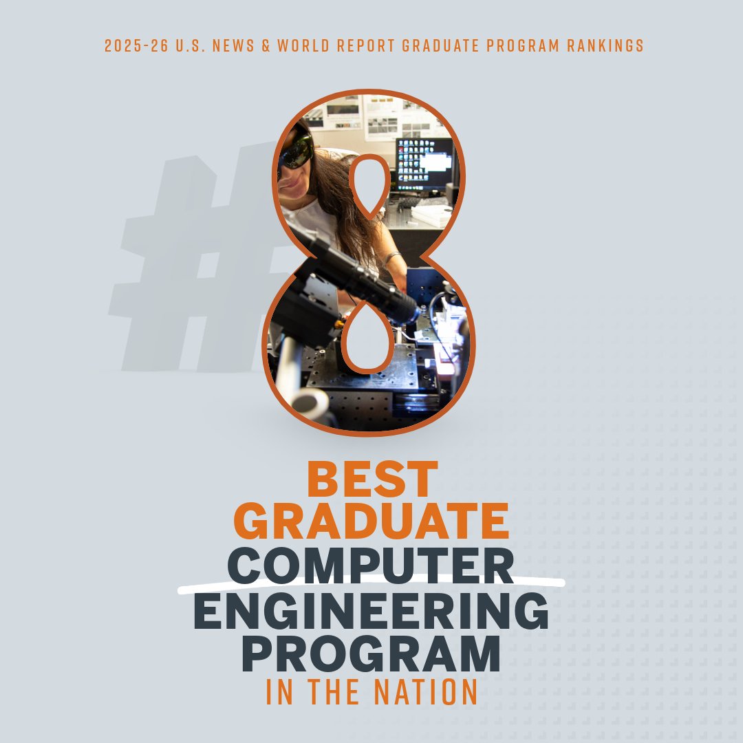 The U.S. News &amp; World Report ranks our graduate electrical and computer engineering programs in <a href="/utexasece/">Texas ECE</a> among the best in the nation once again. 🤘🤘