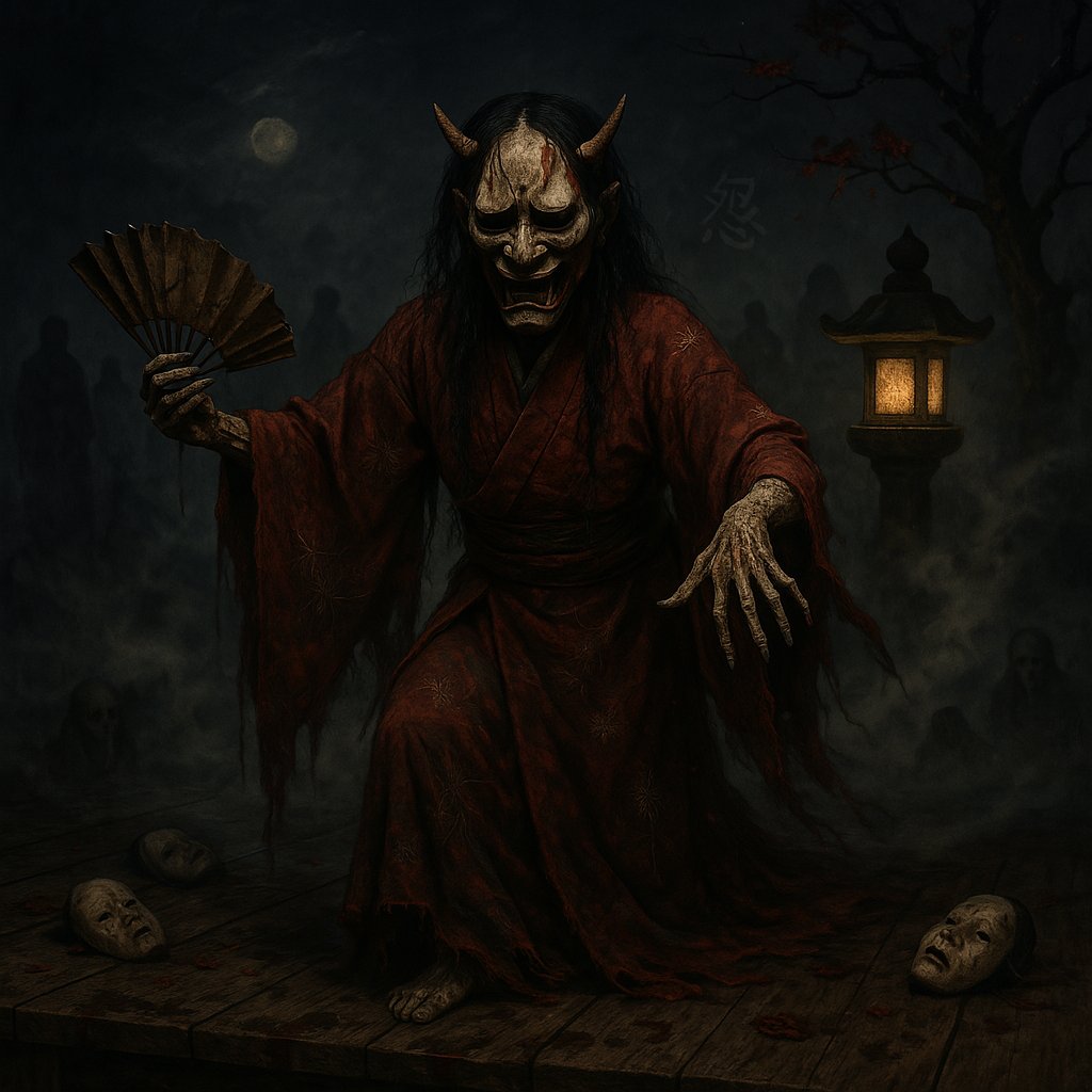 GodlessPixels's tweet photo. Nō Butai no Noroi

#art #digitalart #aiart #japanculture #horror https://t.co/S9ckYz0Fy8