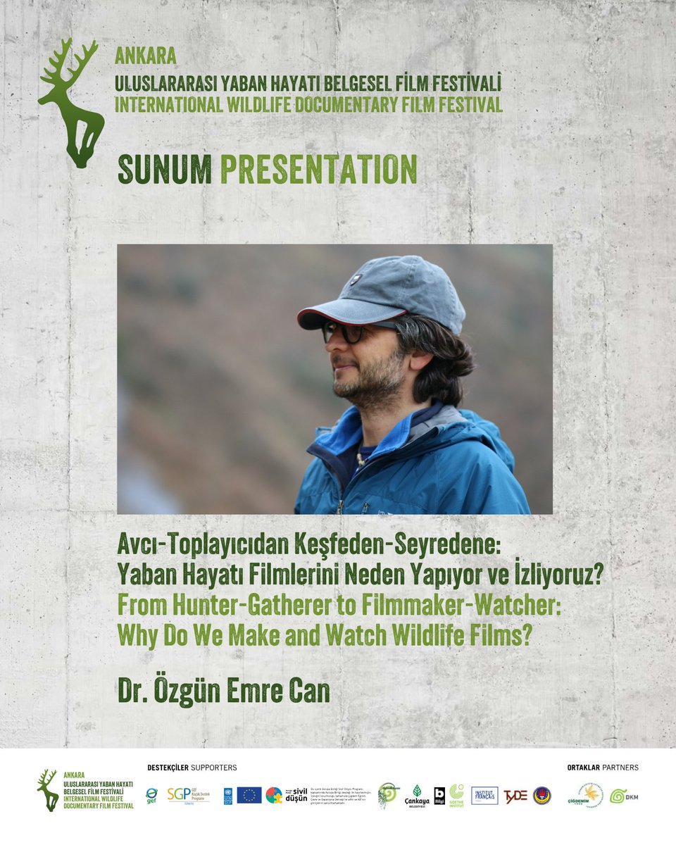 Ank_YabanWildFF's tweet photo. Dr. @ozgunemrecan , bu kişisel yolculukta, yaban hayatı filmlerine olan tutkumuzu, doğanın işaretlerini okuyan eski avcılar ve iz sürücülerden, bugün kameralarla hikâye avlayan film yapımcılarına kadar takip ediyor. https://t.co/ZaQ6YFrMNa