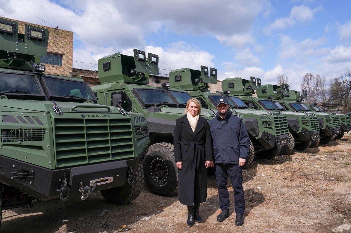 Ambassador Bridget A. Brink (@usambkyiv) on Twitter photo Proud to see USG donated MRAP vehicles headed out to support the @npu_gov_ua & <a href="/DPSU_ua/">Державна прикордонна служба України</a> as they protect civilians. Since the start of 2025, 150 MRAPs have already been transferred to law enforcement partners with 40 more on their way. Proud to see USG donated MRAP vehicles headed out to support the @npu_gov_ua & <a href="/DPSU_ua/">Державна прикордонна служба України</a> as they protect civilians. Since the start of 2025, 150 MRAPs have already been transferred to law enforcement partners with 40 more on their way.