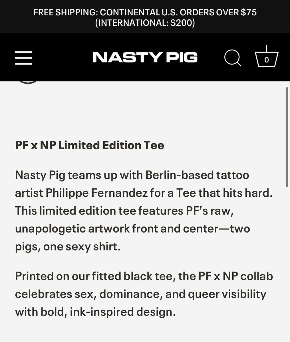 PhilippeFdz's tweet photo. PF x @nastypig  Limited Edition Tee

PF x @nastypig  Limited edición Tee 

You filthy Pigs — it’s finally here!!
My first-ever collab with @nastypig just dropped as part of their new SS25 campaign: BEEFCAKE — and you’re getting first dibs.

This tee is loud, raw, and horny as hell.
It features one of my unapologetic artworks front and center — two pigs, one sexy shirt — part of a campaign that celebrates queer bodies, dominance, visibility, and sex as art.

It’s already available on their webstore starting today.

This isn’t just merch — it’s a slice of a bigger, dirtier vision I’m building, and I’m damn proud to be part of BEEFCAKE — a campaign rooted in legacy, rebelión, and hot sweaty queerness.

Thanks for riding with me through all this — you’re not just along for the ride, you’re the reason it’s even happening.

Go grab it, rock it, fuck in it.
And send me pics.

P. 💦💦