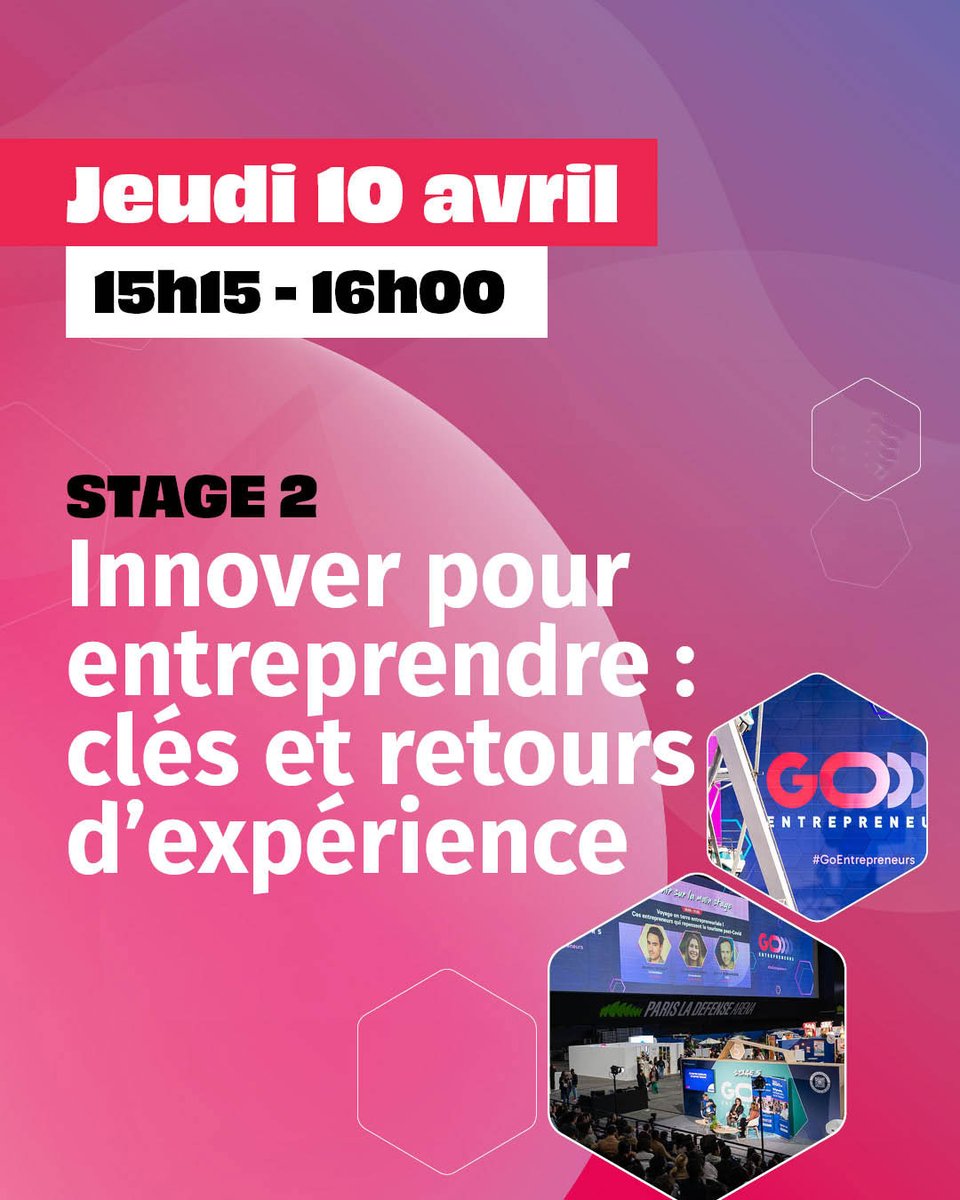 #Innovation et #entrepreneuriat : comment ça marche ?
#Stage 2 🗓️ 10/04 ⏲️ 15h15-16h
#créativité #stratégie #iammusic 
👉cciparisidf.fr/goentrepreneur…