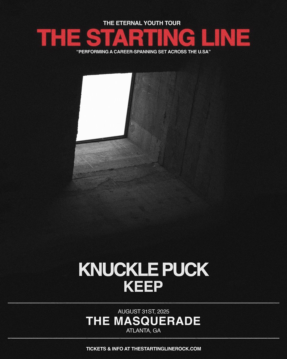 The Masquerade (@masquerade_atl) on Twitter photo 📣 JUST ANNOUNCED!
🏁 <a href="/thestartingline/">The Starting Line</a> w/ <a href="/knucklepuckil/">Knuckle Puck</a> & <a href="/keepva/">KEEP</a>
📆 8/31 in Heaven
🎫 ON SALE FRI (4/11) @ 10 AM
🔗 bit.ly/tsl-8-31 📣 JUST ANNOUNCED!
🏁 <a href="/thestartingline/">The Starting Line</a> w/ <a href="/knucklepuckil/">Knuckle Puck</a> & <a href="/keepva/">KEEP</a>
📆 8/31 in Heaven
🎫 ON SALE FRI (4/11) @ 10 AM
🔗 bit.ly/tsl-8-31
