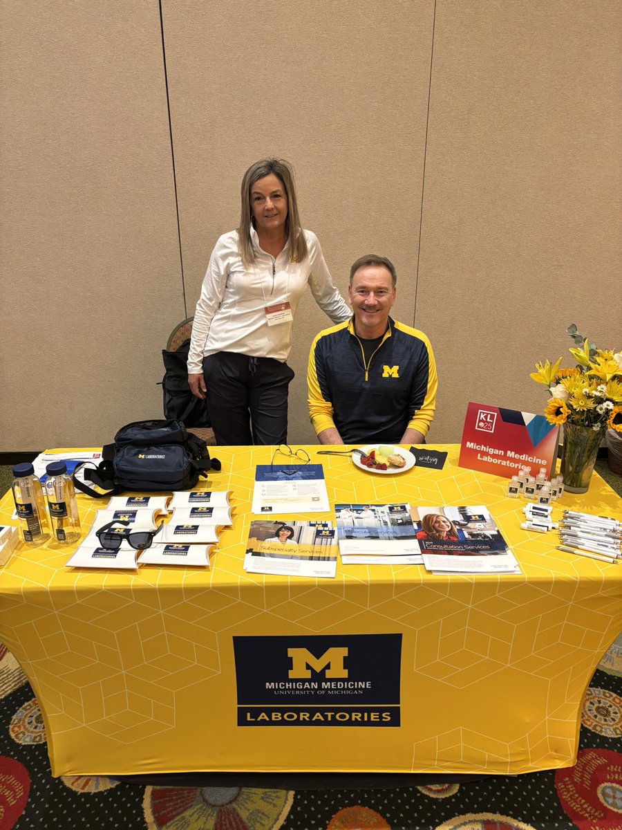 KMirza's tweet photo. Are you at @ASCP_Chicago #KnowledgeLab? Be sure to stop by and meet the incredible @MLabsUM team! Steve and Jackie are there to share all the amazing work happening in our department and how it working with us can benefit yours! Two fantastic people representing a truly exceptional program!