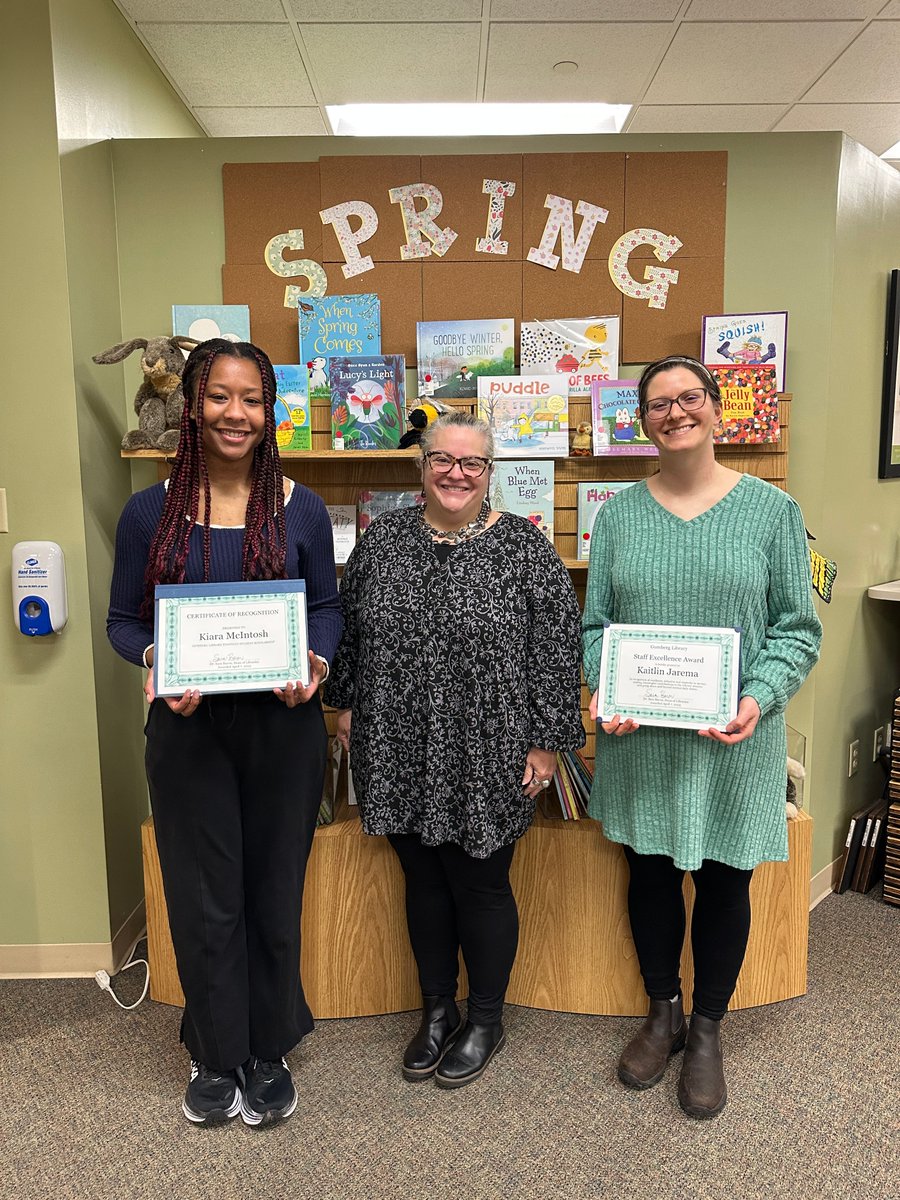 Yesterday, Gumberg Library proudly recognized our 2025 Student Endowed Scholarship recipient, Kiara McIntosh, and our Staff Excellence awardee, Kaitlin Jarema! 🌟 🏆

#NationalLibraryWeek #GumbergLibrary