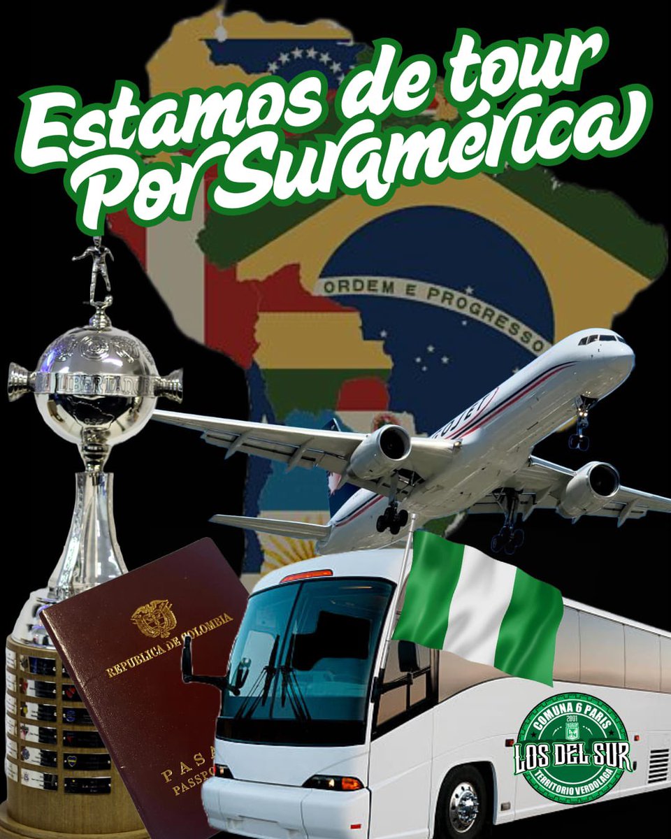 comuna6paris's tweet photo. ¡Esta hinchada está re loca porque volvimos a copa! 

ESTAMOS DE TOUR POR SURAMÉRICA 
🇳🇬🇧🇷🇺🇾✈️🏟️🚍🏆

@LDSoficial 
@nacionaloficial 
#Comuna6Paris24Años
#SiemprePresentes https://t.co/1OkVfZe2Tf