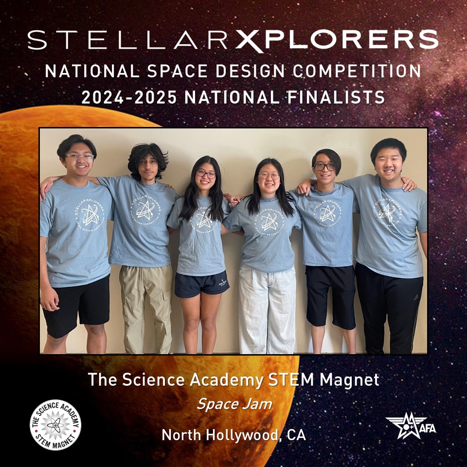 AFA StellarXplorers (@afa_stlx) on Twitter photo From North Hollywood, CA, is team Space Jam representing The Science Academy STEM Magnet. This is their school's fourth team to qualify for National Finals in five years.
#STLXFinals <a href="/LASchools/">Los Angeles Unified</a> From North Hollywood, CA, is team Space Jam representing The Science Academy STEM Magnet. This is their school's fourth team to qualify for National Finals in five years.
#STLXFinals <a href="/LASchools/">Los Angeles Unified</a>
