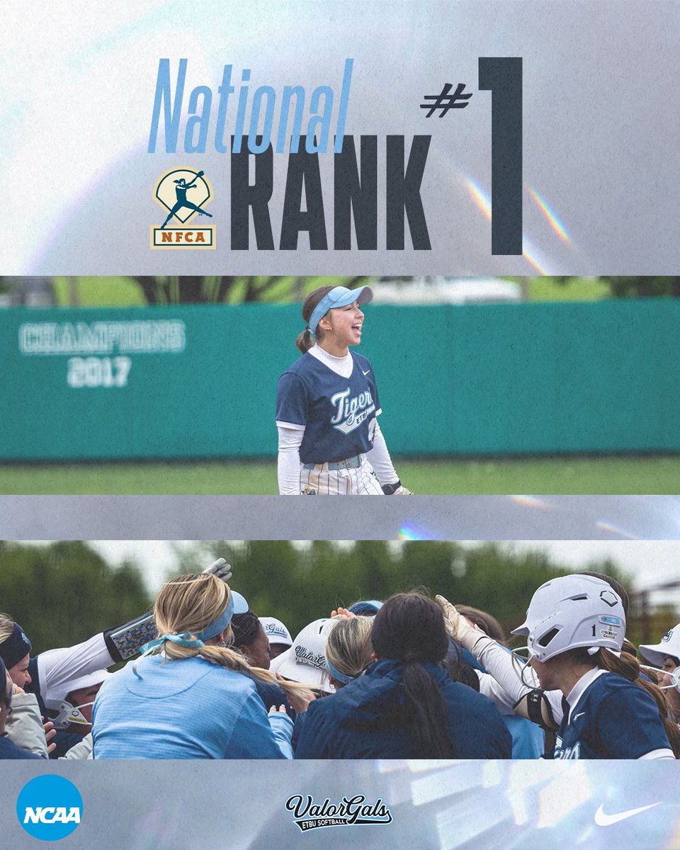 ETBU_Softball's tweet photo. 𝙎𝙩𝙖𝙮𝙞𝙣𝙜 𝙇𝙤𝙘𝙠𝙚𝙙 𝙄𝙣🔒

The Valor Gals continue their streak in the #1 National spot!🩵

#ValorGals #NFCA https://t.co/3wRmg0zvID