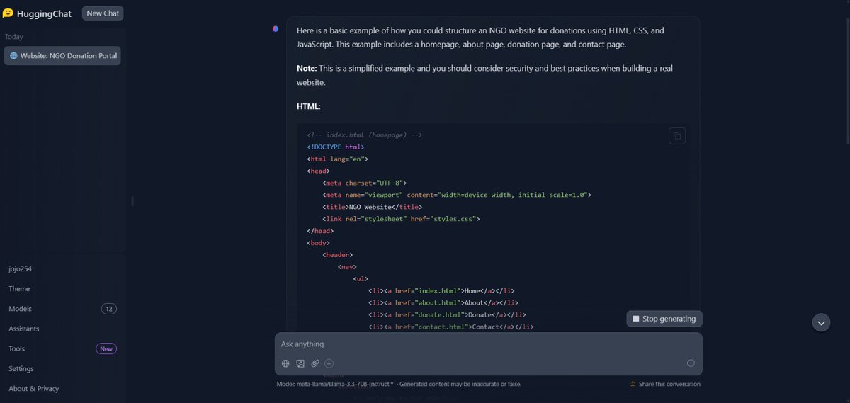 WachiraNyakio8's tweet photo. Week 4 day 2: #alxaistarterkit Got to use Powerful Open Source and Proprietary Large Language Models like le chat, hagging chat, and groq chat For Free to try out various tasks.#alx #alxafrica #alxai https://t.co/aDZs9laEu0