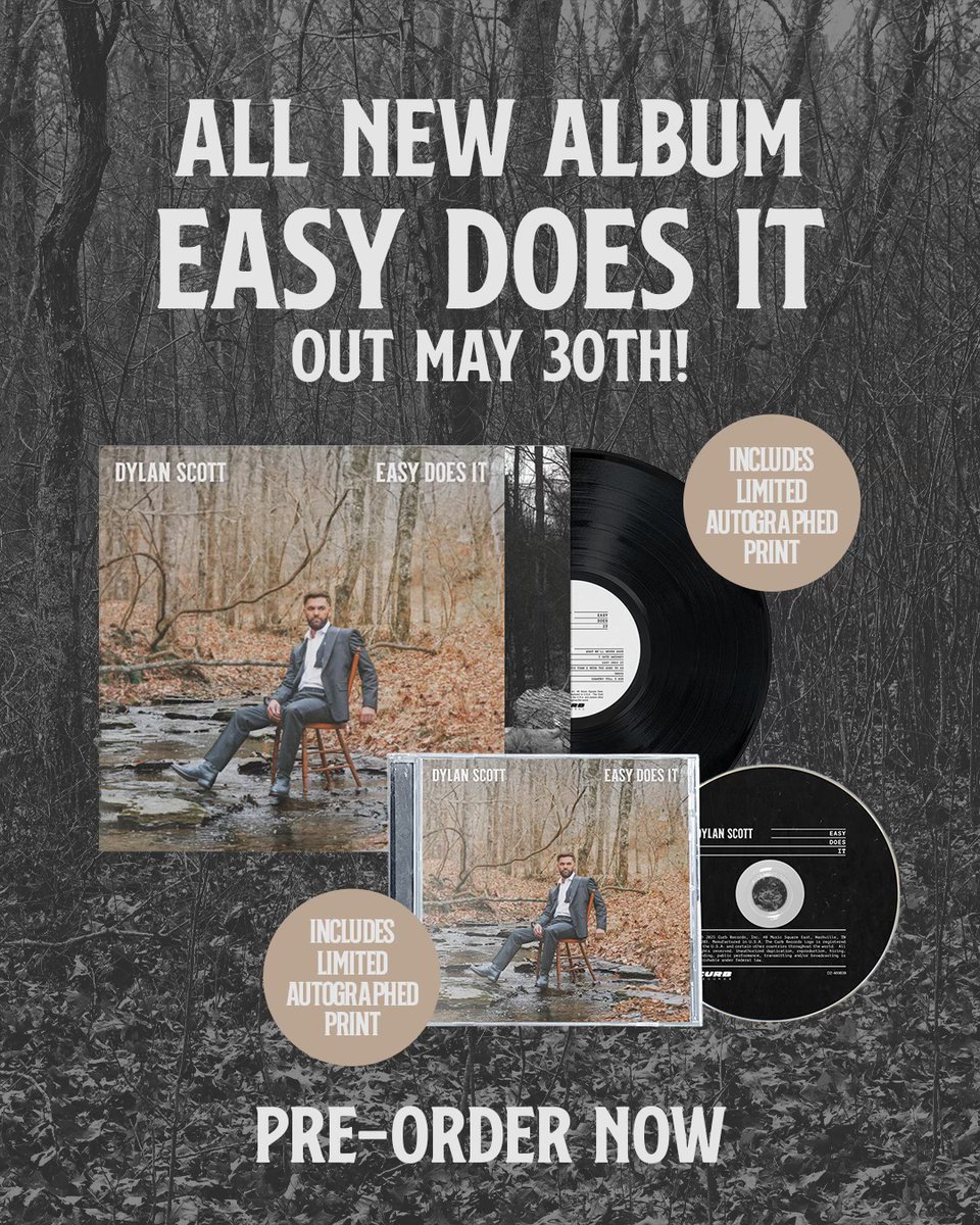 "Are you ready for Easy Does It Dylan's next album? Make sure to preorder your signed vinyl or CD today!" - Team DS

dylanscottcountry.com/pages/store